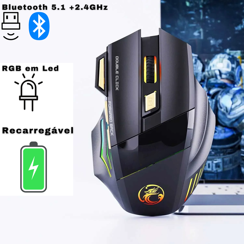 Mouse Gamer iMICE GW-X7 Dual MODE 3200 DPI - Saiph Web