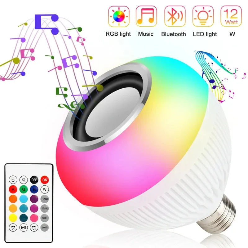 Lâmpada LED RGB Bluetooth com Caixa de Som Integrada Android/Iphone - Saiph Web